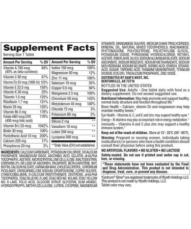 Member's Mark Adults 50+ Multivitamin | Heart and Immune Health Supplement (400 ct.) - Buy Online on GoSupps.com