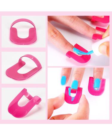 DHWEKU 26PC Nail Polish Template Kit - Reusable Nail Edge Skin Barrier 10 Sizes Nail Art Protection Accessories (Rose Red) - Essential Nail Art Tools for Perfect Manicures - Buy Online on GoSupps.com