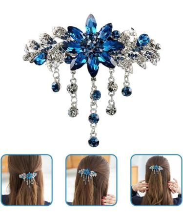 Hairpin Crystal Hair Clip Vintage Rhinestone Hair Clips Bridal Crystal Hair Barrettes Rhinestone Barrette Vintage Rhinestones Hair Clip Vintage Hair Clips Large Headgear Alloy Miss Inkblue colour - Buy Online on GoSupps.com