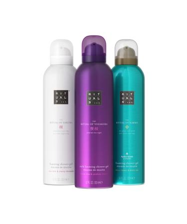 Rituals RITUALS 3 x 200ml Luxury Hydrating Shower Gel with Cherry Blossom and Rice Milk White Tea and Lotus Flower Yoshino Cherry and Black Rice