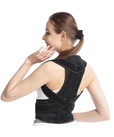 Back Brace Posture Corrector for Plus Size Women and Men Fully Adjustable Lumbar Support Brace Improves Kyphosis Humpback Posture Therapy-Belt (Color : Black Size : 5XL) (Black Small) (Black XX)