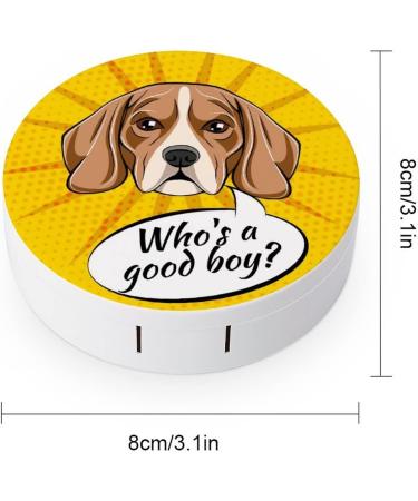 Letters Beagle Dog Round Case For Contact Lens Kit Storage Box with Mirror Printed - Buy Online on GoSupps.com