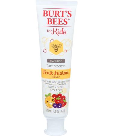 Burt's Bees Kids Toothpaste, Fluoride toothpaste, Fruit Fusion, 4.2 oz