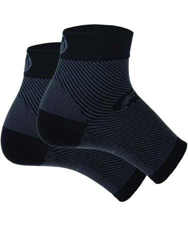 OrthoSleeve FS6 Compression Foot Sleeve (One Pair) - Large Black | Plantar Fasciitis, Heel Pain, Achilles Tendonitis Relief - Buy Online on GoSupps.com