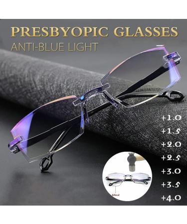 JNWAE Sapphire High Hardness Anti-Blue Progressive Far and Near Dual-Use Reading Glasses  Reading Glasses  for Myopia Farsightedness in The Elderly (+1.50/50-55 Year of Age) - Buy Online on GoSupps.com