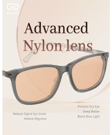 Bloomoak Rose Migraine Glasses FL-Flex Light Sensitivity Relief Glasses for Fluorescent LED Glare Photophobia Eye Strain (Migraine glasses Cinnamon Rose - 70% -Gray Mist Frame(For Outdoor)) - Buy Online on GoSupps.com