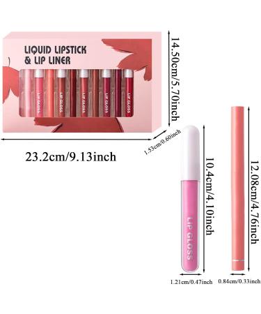 Lip Liner and Lipstick Combo Lip Liner Pen Set Long-Lasting Liquid Lipstick Set Matte 6 Lip Liners + 6 Lipsticks for Defined Lips Matte Lip Liner and Lipstick - Buy Online on GoSupps.com