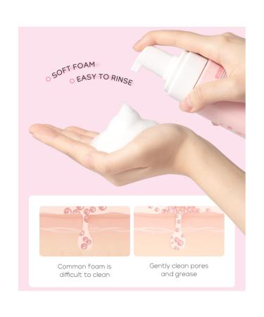 SANZHUAN Cherry Blossom Mousse Facial Cleanser Cleansing Mousse Deep Cleaning Foaming Face Wash to Unclog Pores Gently Exfoliates Firming Skin & Refreshing for Men & Women - 3.52 fl oz - Buy Online on GoSupps.com