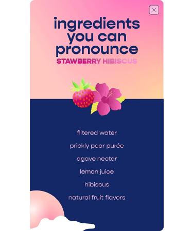 Pricklee Strawberry Hibiscus Cactus Water - Antioxidant & Electrolyte Drink | Low-Sugar, Non-Bubbly, 35 Calories - Buy Online on GoSupps.com