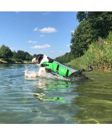 Vivaglory Neon Green Dog Rescue Vest with Front-Wheel Drive | Reflective Caps & Upholstery for Swimming & Boating | XS (35-43cm Chest) - Buy Online on GoSupps.com