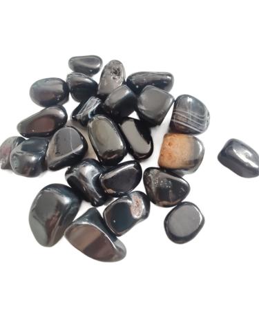 50-100g Natural Black Agate Stone Polished Gemstone Collectibles Rough Rock Specimen Stone Decoration for Fish Tank Home Goods (Color : 50g Size : 1-2cm) 1-2cm 50g