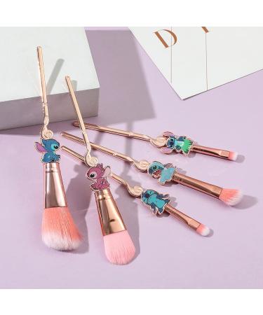 Interstellar Baby Makeup Brushes Set - 5Pcs Stitch Theme Brushes - Premium Synthetic Foundation & Eyeshadow Brush Set - Ideal Gift for Young Girls & Women - Pink - Buy Online on GoSupps.com
