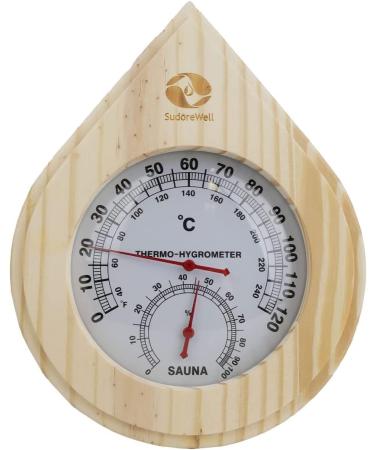 Sudorewell Sauna Set with Sauna Chick - 3L Hourglass Timer Red Sand & Pinewood Thermometer/Hygrometer | International Shipping - Buy Online on GoSupps.com