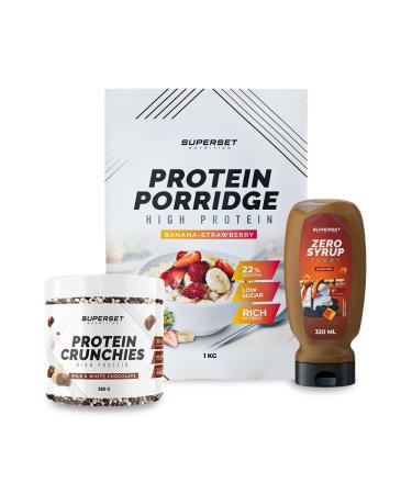 Superset Nutrition | Pack Petit-d j Porridge - Protein Crunchies Milk & White Chocolate + Zero Syrup Caramel | Les must-have du petit-d jeuner !