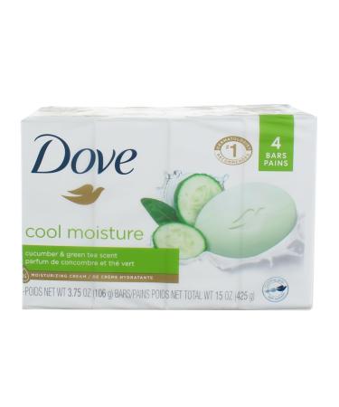 Dove Skin Care Beauty Bar For Softer Skin Cucumber and Green Tea More Moisturizing Than Bar Soap 3.75 oz 4 Bars