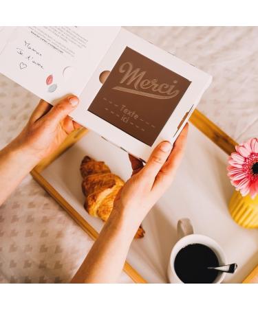 Chocolate crunchy cards | Birthday cupcake | Personalized chocolate with your text | Choice of milk dark or white chocolate | No coloring | (Milk chocolate) - Buy Online on GoSupps.com