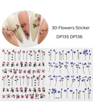 Spring Flower Nail Art Stickers - Self-Adhesive Cherry Blossom Willow Morning Glory Design for Women - 6 Sheets - Buy Online on GoSupps.com