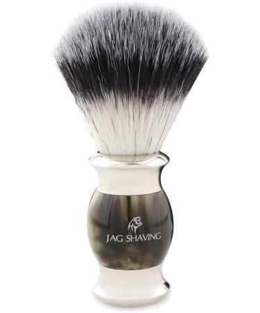Jag Shaving Razor Brush - Synthetic Silver Tip Brush | Lee Range Green Horn Imitation - Perfect for Your Razor Planner - Buy Online on GoSupps.com