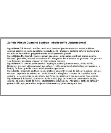 500g sugar free guarana cherry herb candy - Buy Online on GoSupps.com