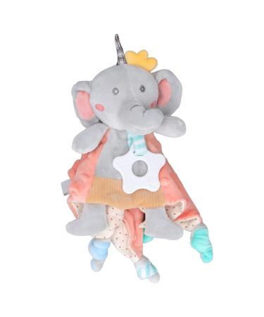 WBTY Baby Security Blanket for Newborn Boys and Girls  Super Soft Plush Stuffed Elephant Baby Cuddle Blanket Snuggle Toy with Teether