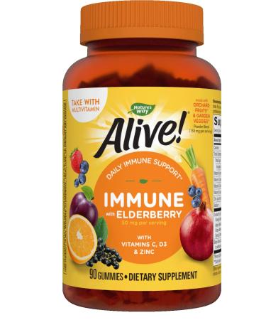 Nature's Way Alive! Immune Gummies Grape/Cherry Flavors 90 Gummies