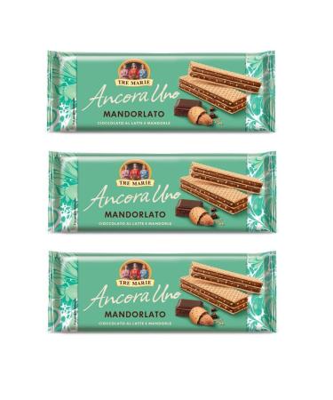 Tre Marie Pack of 3 Tre Marie Ancora Uno Wafer Mandorlato waffles filled with milk chocolate cream and chopped almonds 140g