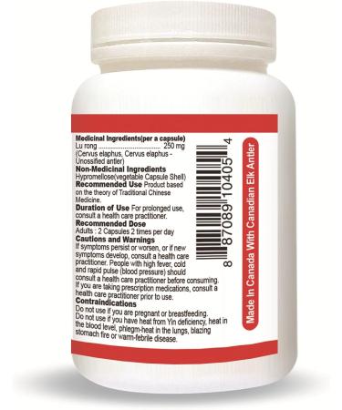 Nutridom Velvet Elk Antler 250mg 100% Canadian Freeze-Dried Non-GMO NO Additives Gluten Free Made in Canada (30 Veggie Capsules) - Buy Online on GoSupps.com