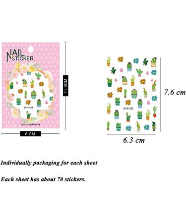 12 Sheets 3D Nail Stickers for Women and Girls - Self-Adhesive DIY Nail Art Set with Flowers, Animals, Fruits - Decals for Woman, Kids - 12 Pack - Buy Online on GoSupps.com