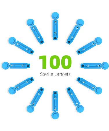 Metene Twist Top Lancets 100ct 30G - Diabetic Blood Sugar Test Lancets, Sterile & Blue - Best Value - Buy Online on GoSupps.com