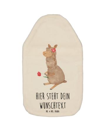 Mr. & Mrs. Panda Personalized heat bottle Alpaka flower - personalized gifts personalized warming pillows alpaca decoration motif alpaca white personalized