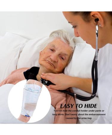 Catheter Leg Bag Holder - 2 Pack Foley Leg Bag Sleeve for Drainage Bags - Elastic Calf Strap - Size Medium - Buy Online on GoSupps.com