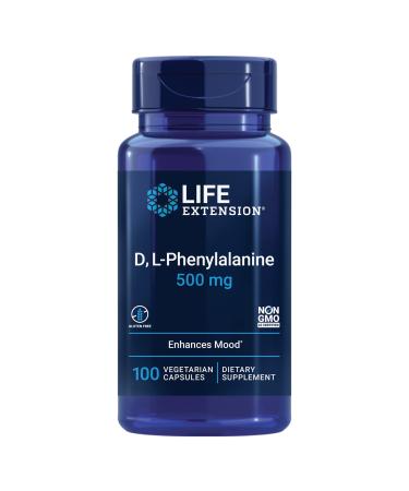 Life Extension D L-Phenylalanine 500 mg 100 Vegetarian Capsules - Buy Online on GoSupps.com
