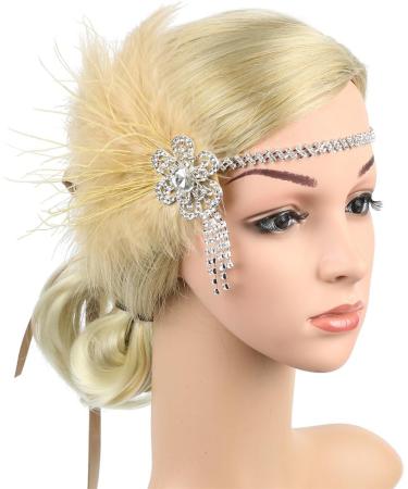 Limtula Eye-catching &Feather Hair Hoop Bohemia Style Headband Wedding Party Bride Hair Styling Photoshoots Headwear Khaki - Buy Online on GoSupps.com