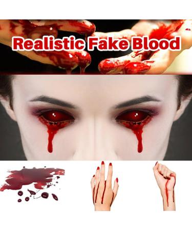 Fake Blood Kit for Halloween - Blood Splatter Costume Makeup for Zombie Vampire & Monster Cosplay | Includes 2.1Oz Spray 30g Gel & Sponges - Buy Online on GoSupps.com