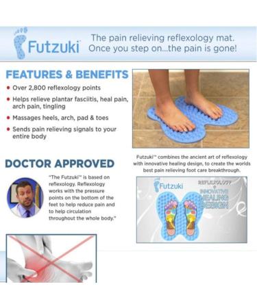 AS SEEN ON TV Futzuki Reflexology Mat - Blue | Foot Massager Acupressure Pain Relief and Stress Treatment - Buy Online on GoSupps.com