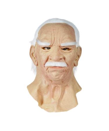 EraSpooky Christmas Old Men Realistic Latex Human Wrinkle Face Mask Full Head Old Lady Old Men2