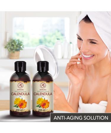 Calendula Oil 2x250ml - Calendula Officinalis - Pure & Natural - Base Oil - Multifunctional - Body Oil - Face Care - Body - Hair - Skin - Buy Online on GoSupps.com