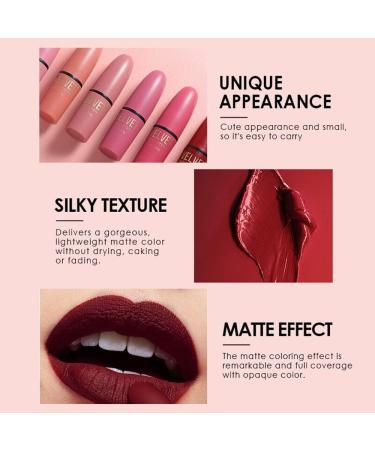 6-Colored Matte Lipstick Set - Velvet Waterproof Non-Stick Cup | Perfect Lip Makeup Gift Box for Girls & Women - Buy Online on GoSupps.com