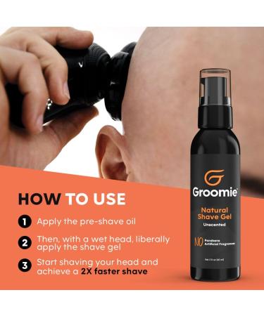 Groomie Natural Shave Gel - Unscented Aftershave for Delicate Skin | Hydrate & Elevate Your Shaving Routine - 60ml - Buy Online on GoSupps.com