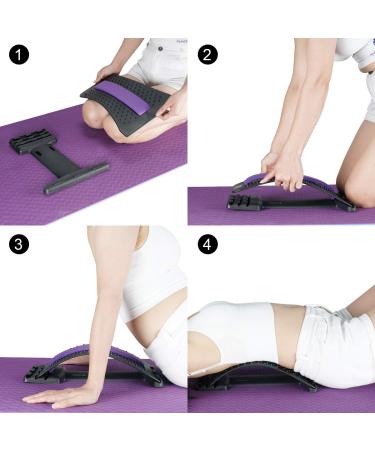 HONGJING Back Stretcher with Acupressure Massage - Back Pain Relief for Herniated Disc, Sciatica, Scoliosis - Lumbar Traction Spine Deck in Purple - Buy Online on GoSupps.com