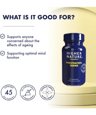 Higher Nature Phosphatidyl Serine - Brain Health Support Supplement - Vegetarian/Vegan - 45 Capsules - Buy Online on GoSupps.com