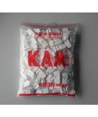 ZHONGJIUYUAN KAM Baby Pacifier Clips Plastic 20 mm White 50 pieces