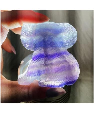 DOUPE Lucky Healing Crystal - Natural Colored Fluorite Hand Carved Koala Home Decoration & Unique Gift - Buy Online on GoSupps.com