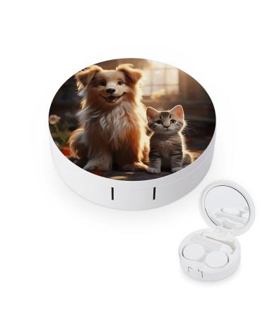 Contact Lens Case Dogs And Cats Print Plastic Contact Lens Case contact Lens Care Box ontact Lens Travel Box