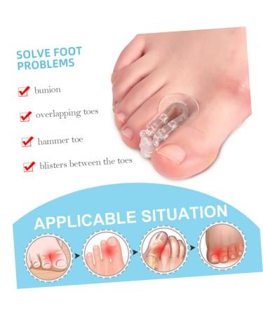 Clear Silicone Toe Separators for Men - 4 Pairs Hammer Spacer Valgus Adjuster Tool for Foot Splitters - Buy Online on GoSupps.com