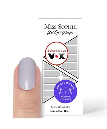 Original Miss Sophie UV gel nail foils soft touch uv i 20 UV gel nail polish stripes single-color manhattan gray uv i for finger & toenails