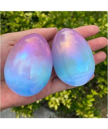 Natural Pink Blue Selenite Crystal Gypsum Egg Reiki Raw Aura Stone Specimen DIY Collectible Gift Decoration Gift Natural Luster - Buy Online on GoSupps.com