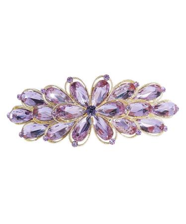 Rhinestone Spring Hair Accessories Bridal Floral Hairpins Spring Hair Clips Glitter Hair Clips Women Hair Accessories Wedding Hair Clip Vintage Spring Clip Large Miss Alloy Purple