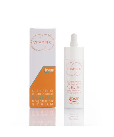 irsan Brightening Antioxidant AntiSpots Facial Serum 100 Organic and Vegan With Vitamin C Hyaluronic Acid Jojoba Oil Grape Extract and Chamomile Thermal Water 30 ml