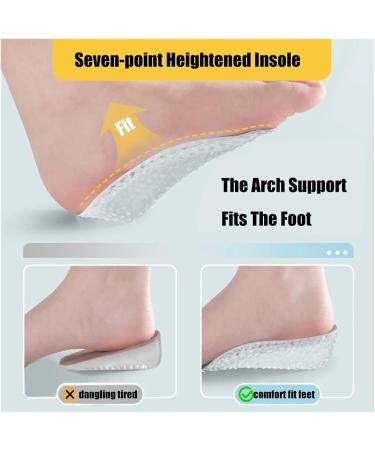 Silicone Height Increase Insoles for Women | Flatfoot Arch Support | Orthopedic Invisible Heel Lift Shoe Pad (2.5 CM) - 1 Pair Transparent - Buy Online on GoSupps.com